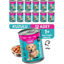 Hobi Hobidog Kuzu Etli Yetişkin Köpek Konservesi 400 gr x 12 Adet | Tam ve Dengeli Yaş Mama