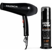 Özbience Güçlü 2500W Profesyonel Saç Kurutma Makinesi + Nishman A1 Mat Wax