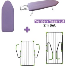 Normadia Mini Portatif Ütü Masası ve Altın Renkli Çamaşır Kurutmalık Seti