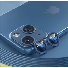 Teknoparkta Apple iPhone 13 Mini Kamera Koruyucu Lens Mercek Metal Çerçeveli 2li Set Mavi Blue