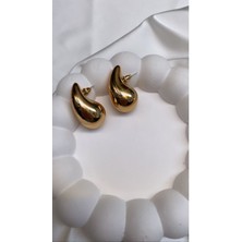 PremiumPort Gold Renk Göz Yaşı Damla Küpe, Zarif ve Şık Büyük Boy Ürün