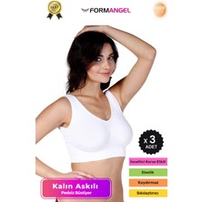 Form Angel #büstiyer Dikişsiz Seamless Kadın Esnek Yumuşak Kumaş Kalın Askılı Pedsiz Spor Büstiyer - 3 Adet