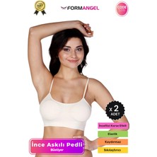 Form Angel #büstiyer Dikişsiz Seamless Kadın Esnek Yumuşak Kumaş Ip Ince Askılı Pedli Spor Büstiyer - 2 Adet