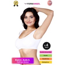 Form Angel #büstiyer Dikişsiz Seamless Kadın Esnek Yumuşak Kumaş Kalın Askılı Pedli Spor Büstiyer - 4 Adet