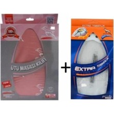 Normadia Pembe Yanmaz Ütü Masası Kılıfı ve Parlatıcı Ütü Tabanlığı Seti