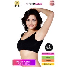 Form Angel #büstiyer Dikişsiz Seamless Kadın Esnek Yumuşak Kumaş Kalın Askılı Pedli Spor Büstiyer - 3 Adet