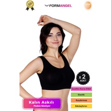 Form Angel #büstiyer Dikişsiz Seamless Kadın Esnek Yumuşak Kumaş Kalın Askılı Pedsiz Spor Büstiyer - 2 Adet