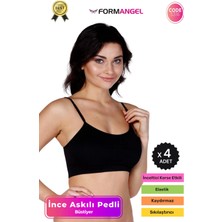 Form Angel #büstiyer Dikişsiz Seamless Kadın Esnek Yumuşak Kumaş Ip Ince Askılı Pedli Spor Büstiyer - 4 Adet