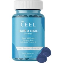 Vita Ceel Hair And Nail Gummies 60 Çiğnenebilir Form - Dezenfektan Hediyeli (%72 Alkol)