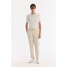 AVVA Erkek Ekru Beli Lastikli Nefes Alan Modal Karışımlı Soft Touch Relaxed Fit Jogger Pantolon A61Y3031