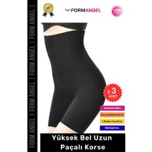 Form Angel #korse Lazer Kesim Iz Göstermez Toparlayıcı Kaymaz Kadın Yüksek Bel Uzun Paçalı Korse - 3 Adet