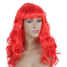 Özbience Dalgalı Kırmızı Peruk, Şık ve Havalı Saç Uzantısı