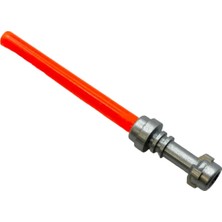 LEGO Star Wars Minifigür Aksesuarı, Işın Kılıcı, Lightsaber, Şeffaf Turuncu Renkte ve Metalik Gümüş Kabzalı