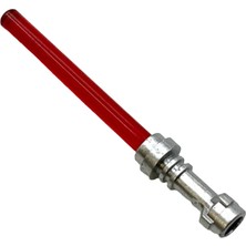 LEGO Star Wars Minifigür Aksesuarı, Işın Kılıcı, Lightsaber, Şeffaf Kırmızı Renkte ve Metalik Gümüş Kabzalı