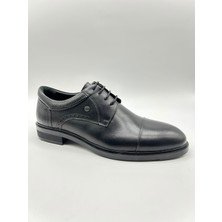 Santorino Ayakkabı Erkek Hakiki Deri Siyah Antik Kauçuk Taban Klasik Ayakkabı