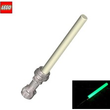 LEGO Star Wars Minifigür Aksesuarı, Işın Kılıcı, Lightsaber, Karanlıkta Parlar Renkte ve Metalik Gümüş Kabzalı