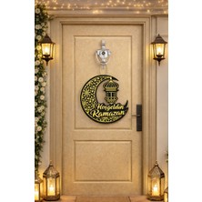 Okavango 25-25 cm Hoş Geldin Ramazan Dekorlu Ahşap Kapı Süsü, Ramazan Süsleri, Ramazan Hediyem