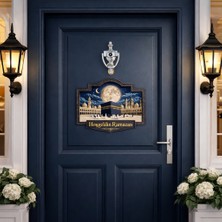 Pairla 28-23 cm Hoş Geldin Ramazan Dekorlu Ahşap Kapı Süsü, Ramazan Süsleri Ramazan Hediyem