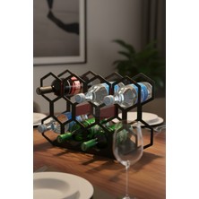 Grandmix Dekoratif Şaraplık 9 Bölmeli Masaüstü Şişe Standı
