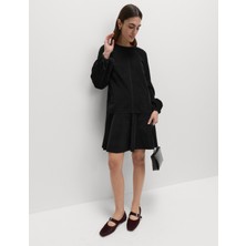 Marks & Spencer Saf Pamuklu Kadife Mini Elbise