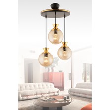 Normadia Modern Siyaha Gold Yaldızlı 3'lü Tepsi, Zarif ve Şık Dekoratif Parçalar