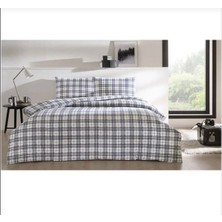 Taç Flanel Sage Lacivert Çift Kişilik Nevresim Takımı