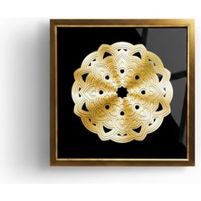 Omsa Grup Golden Eclipse Luxe Mandala –  (Güneş Tutulması Gibi Nadir ve Parlak)  3 Boyutlu 4 Katlı Altın-Gümüş Görünümlü Mandala Desen Camlı ve Lüx Çerçeveli Tablolar...