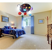 Normadia Ahşap Prens Çocuk Odası Avizesi, 45X32 Cm, Sıcak ve Şık Aydınlatma