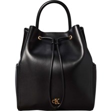 Calvin Klein %51 Polyester, %49 Poliüretan Siyah Kadın Sırt Çantası LV04F3329GYIH
