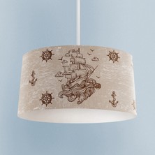 Normadia Korsan Gemi ve Dümen Desenli Bebek ve Çocuk Odası Avizesi