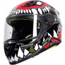 Ls2 Kıd Punk Gri-Kırmızı Çocuk Kask