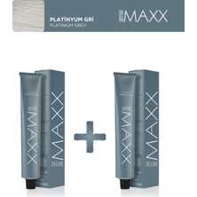Maxx Deluxe 2'li Tüp Boya 60 ml Platinyum Gri