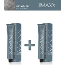 Maxx Deluxe 2'li Tüp Boya 60 ml Metalik Gri