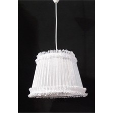 Normadia Beyaz Fırfırlı Çocuk Odası Avizesi 30 Cm, Şık ve Modern Tasarım