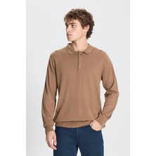 Altınyıldız Classics Erkek Vizon Tüylenme Yapmayan Anti Pilling Kumaş Standart Fit Polo Yaka Triko