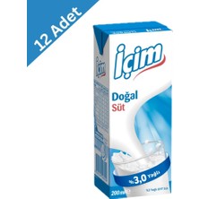 İçim Içim Uht Kutu Süt 200 ml x 12 Adet - Pipetli Avantajlı Paket, Taze ve Besleyici