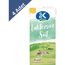 Sek Laktozsuz Süt 1 L x 4 Adet - Kolay Sindirim, Tam Yağlı Lezzet