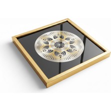 Omsa Grup Aurum Argentumque Lux (Altın ve Gümüş Işığı) – Işık ve Metallic Işıltı Vurgusu, Siyah Zemindeki Kontrastı… 3 Boyutlu 4 Katlı Altın-Gümüş Görünümlü Mandala Desen Camlı ve Lüx Çerçeveli Tablolar...