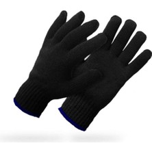 Orta Kalın Siyah Sıcak Tutan Yün Kışlık Kadın Erkek Eldiven Unisex 1 Çift