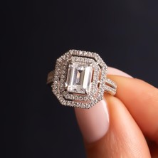 Hakan Mücevherat Taşlı Baget 14 Ayar Altın Yüzük