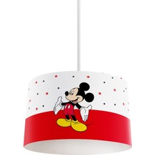 Normadia Kırmızı Şerit ve Miki Desenli Çocuk ve Bebek Odası Dekorasyonu