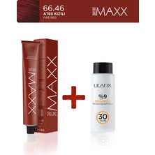 Maxx Deluxe Tüp Boya 60 ml - 20 V Oksidan 60 ml 66.46 Ateş Kızılı