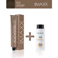 Maxx Deluxe Tüp Boya 60 ml - 20 V Oksidan 60 ml 5.0 Açık Kahve