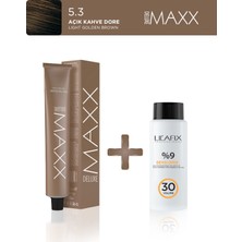 Maxx Deluxe Tüp Boya 60 ml - 20 V Oksidan 60 ml 5.3 Açık Kahve Dore