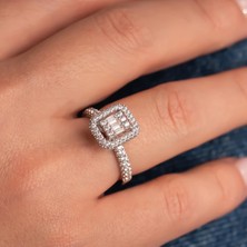 Hakan Mücevherat Kenarı Taşlı Baget 14 Ayar Altın Yüzük