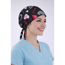 Dr. Mitra Cerrahi Bone Medikal Doktor Hemşire Hastane Bonesi Unisex -Kalp Desen