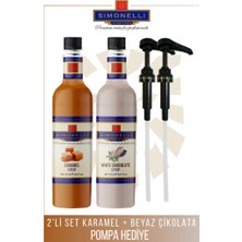Simonelli Kahve Şurubu Karamel Aromalı Beyaz Çikolata Aromalı 700  ml (Pompa )