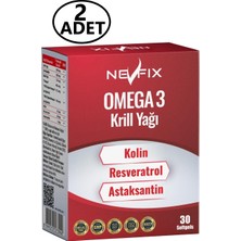 Nevfix Omega 3 Krill Yağı Kolin ve Resveratrol  2X30 Softgel
