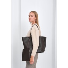 Shule Bags Carrie Cüzdanlı Omuz Çantası Acı Kahve