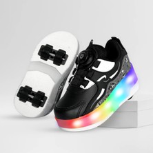 Nils Erkek Çocuk Patenli, Işıklı Rahat Siyah Spor ve Günlük Ayakkabı&sneaker | Yeni Model Tarz Patenli Kaykay Ayakkabı